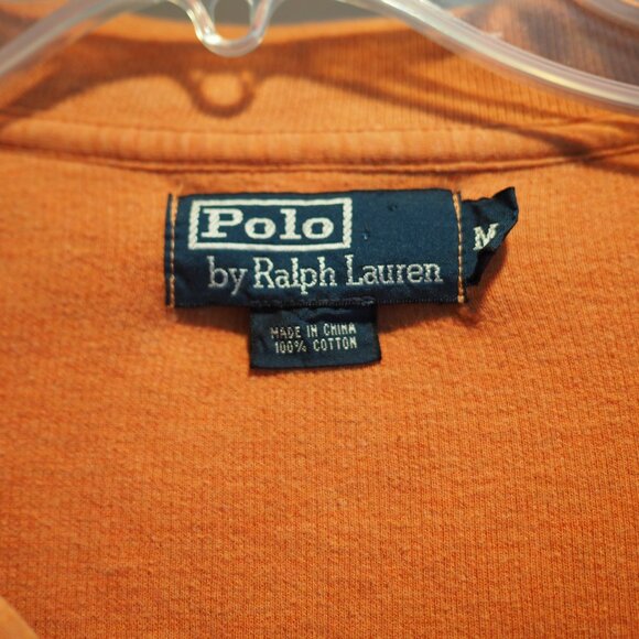 Polo by Ralph Lauren Men's Rust Orange Quarter-zip Sweater sz Medium 100% Cotton - Picture 3 of 15